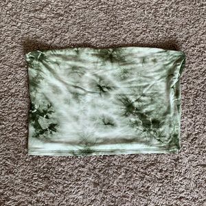 Green tie-die tube top